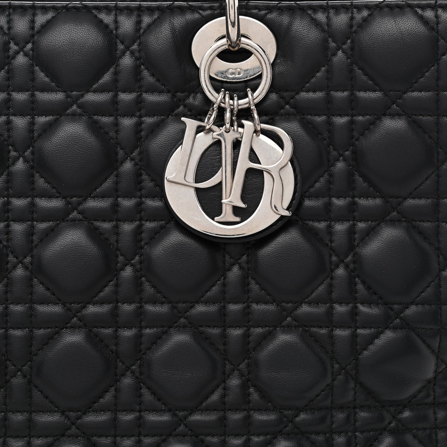 Christian Dior Lambskin Cannage Large Lady Dior Black 8 of 10