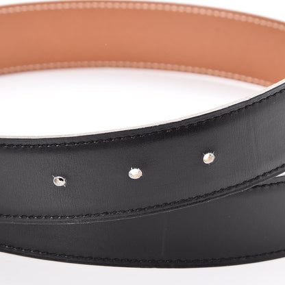 Hermes Courchevel Box 32mm Belt Strap 80 Gold Black 5 of 6