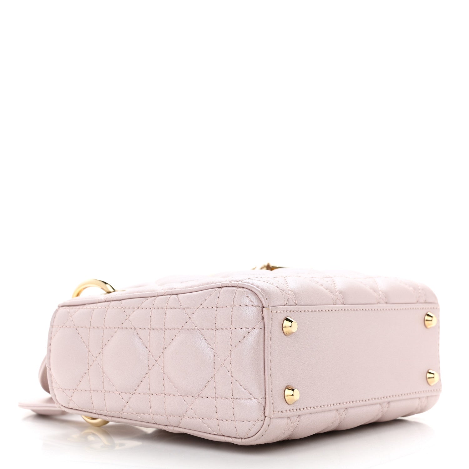 Christian Dior Metallic Lambskin Cannage Mini Lady Dior Lotus 4 of 10
