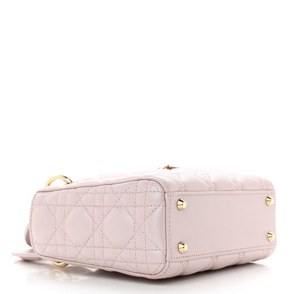 Christian Dior Metallic Lambskin Cannage Mini Lady Dior Lotus 4 of 10