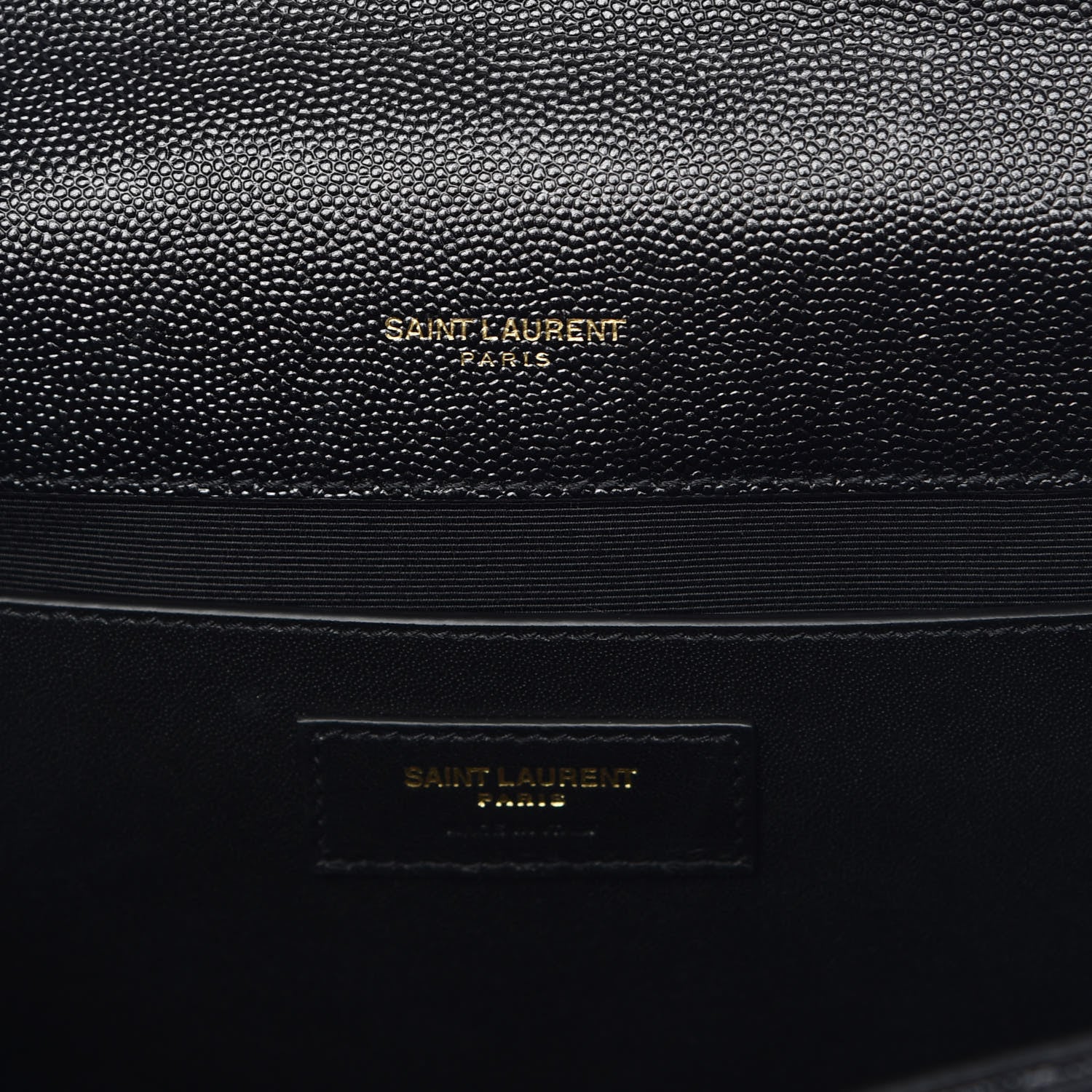 Saint Laurent Grain De Poudre Textured Mixed Matelasse Triquilt Medium Monogram Satchel Black 8 of 10