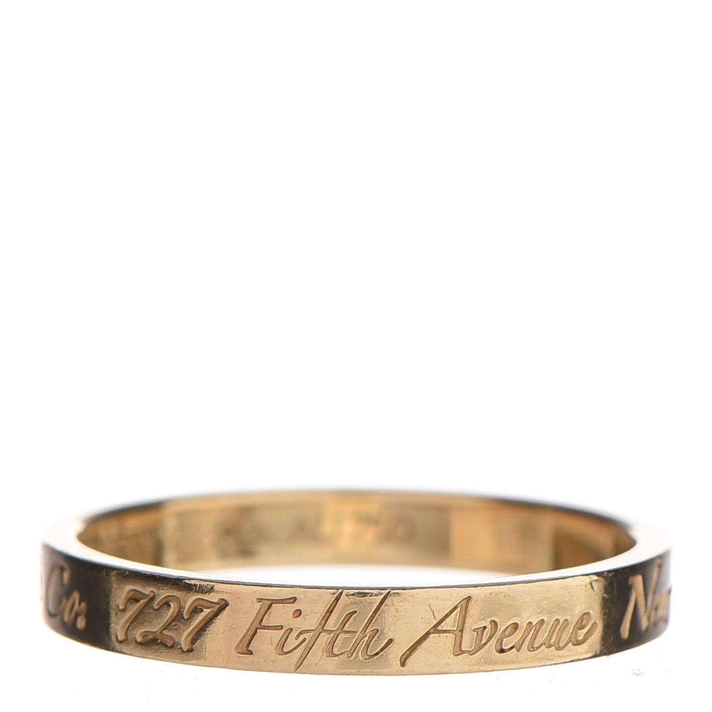 18K Yellow Gold Notes Fifth Avenue New York Ring 56 7.5