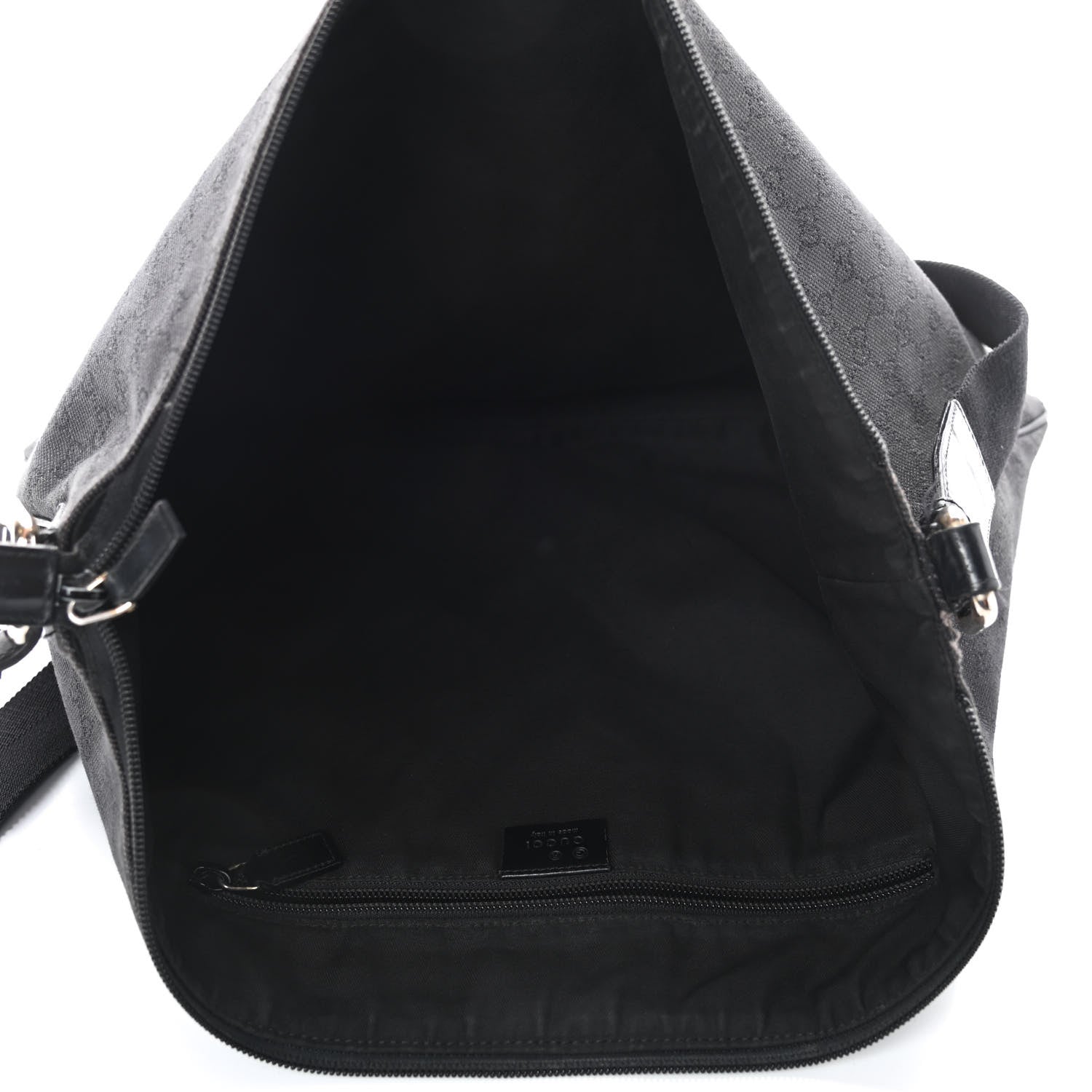 Gucci Denim Monogram Flat Messenger Bag Black 5 of 11