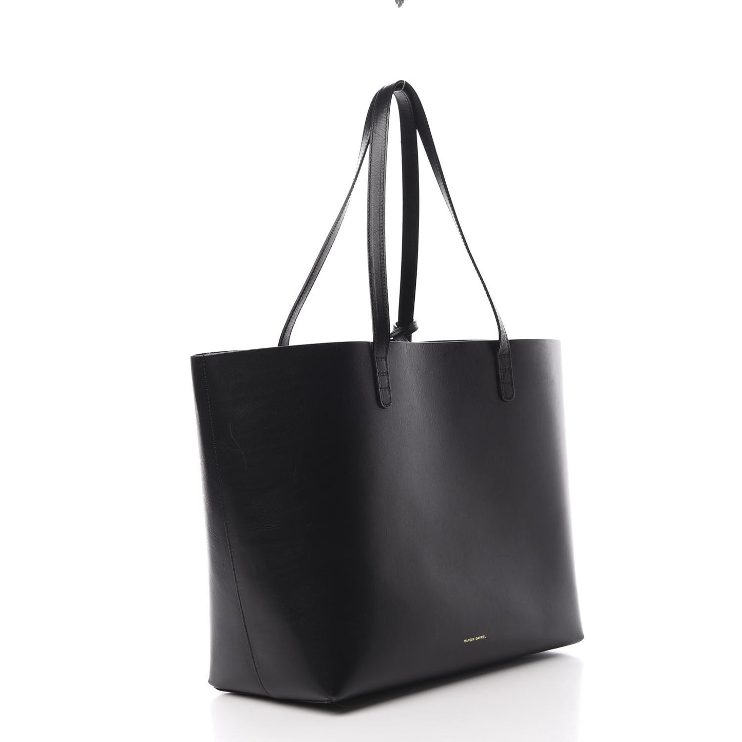 Smooth Calfskin Large Shopping Tote Black Argento