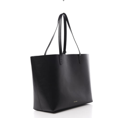 Mansur Gavriel Smooth Calfskin Large Shopping Tote Black Argento 4 of 17