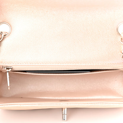 Chanel Iridescent Caviar Chevron Quilted Mini Rectangular Flap Light Gold 4 of 10