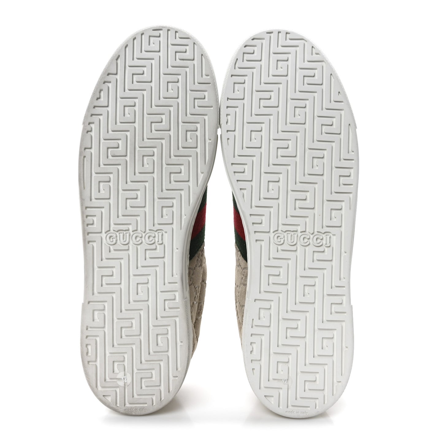 GG Suede Monogram Web Mens Sneakers 12 Oatmeal Mystic White