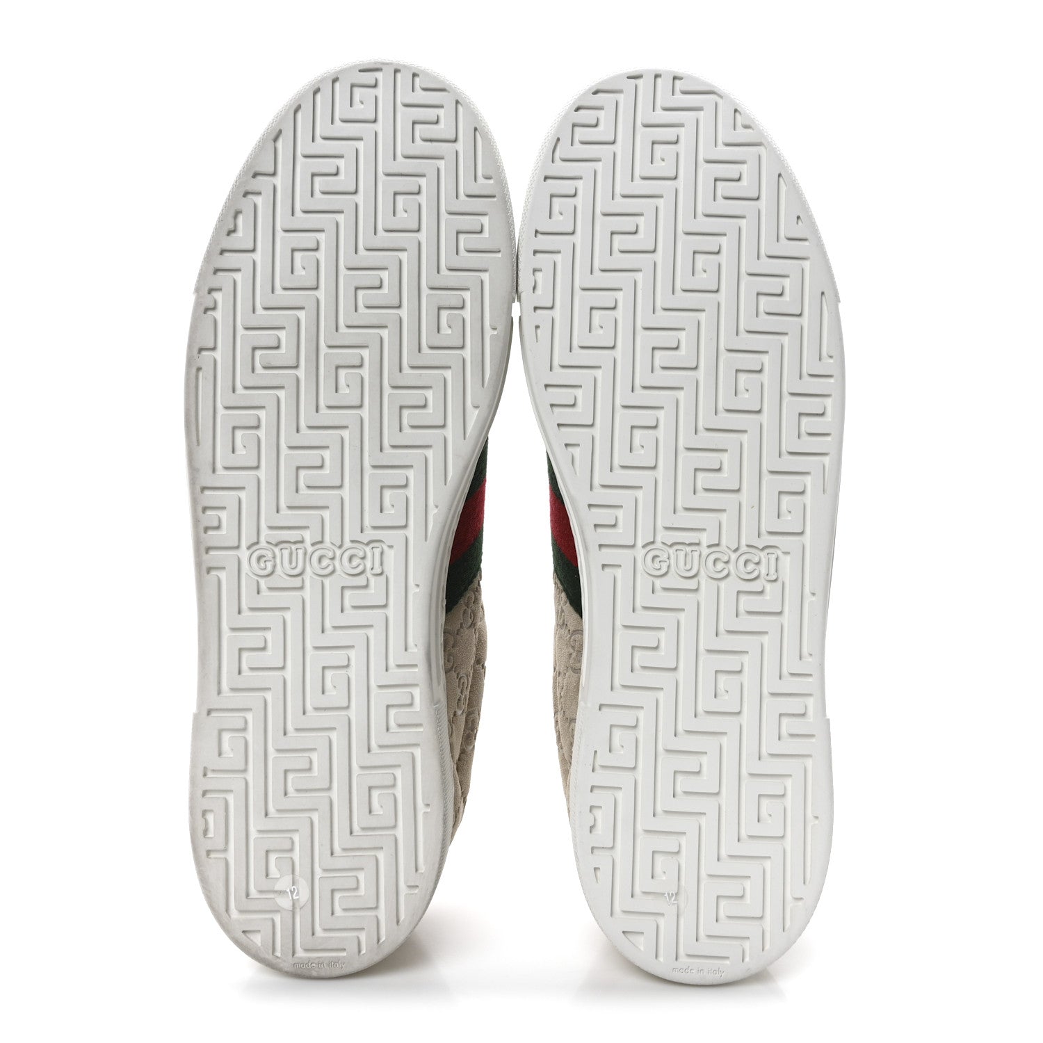 Gucci GG Suede Monogram Web Mens Sneakers 12 Oatmeal Mystic White 6 of 10