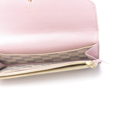 Louis Vuitton Damier Azur Emilie Wallet Rose Ballerine 5 of 11