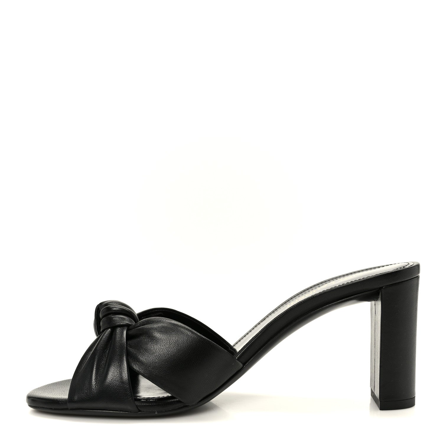 Saint Laurent Lambskin Bianca Mules 37.5 Black 1 of 10