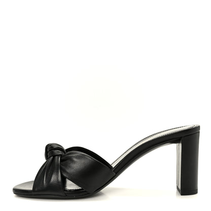 Saint Laurent Lambskin Bianca Mules 37.5 Black 1 of 10