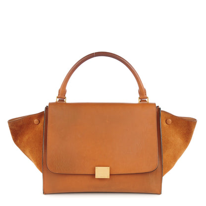 Celine Natural Calfskin Suede Medium Trapeze Tan 1 of 10
