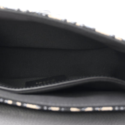 Christian Dior Grained Calfskin Oblique Mini Saddle Messenger Bag With Flap Beige Black 5 of 11