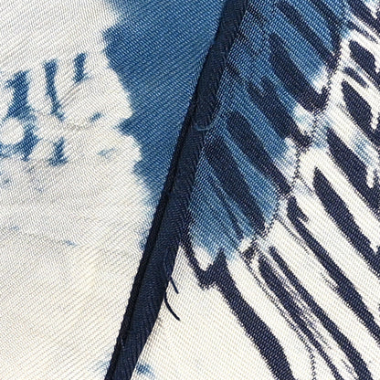 Hermes Silk Caducee Rock Tie and Dye Scarf 100 Blue Jean Marine 7 of 7