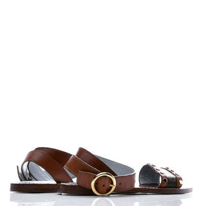 Louis Vuitton Calfskin Monogram Passenger Flat Sandals 36 Cognac 4 of 10