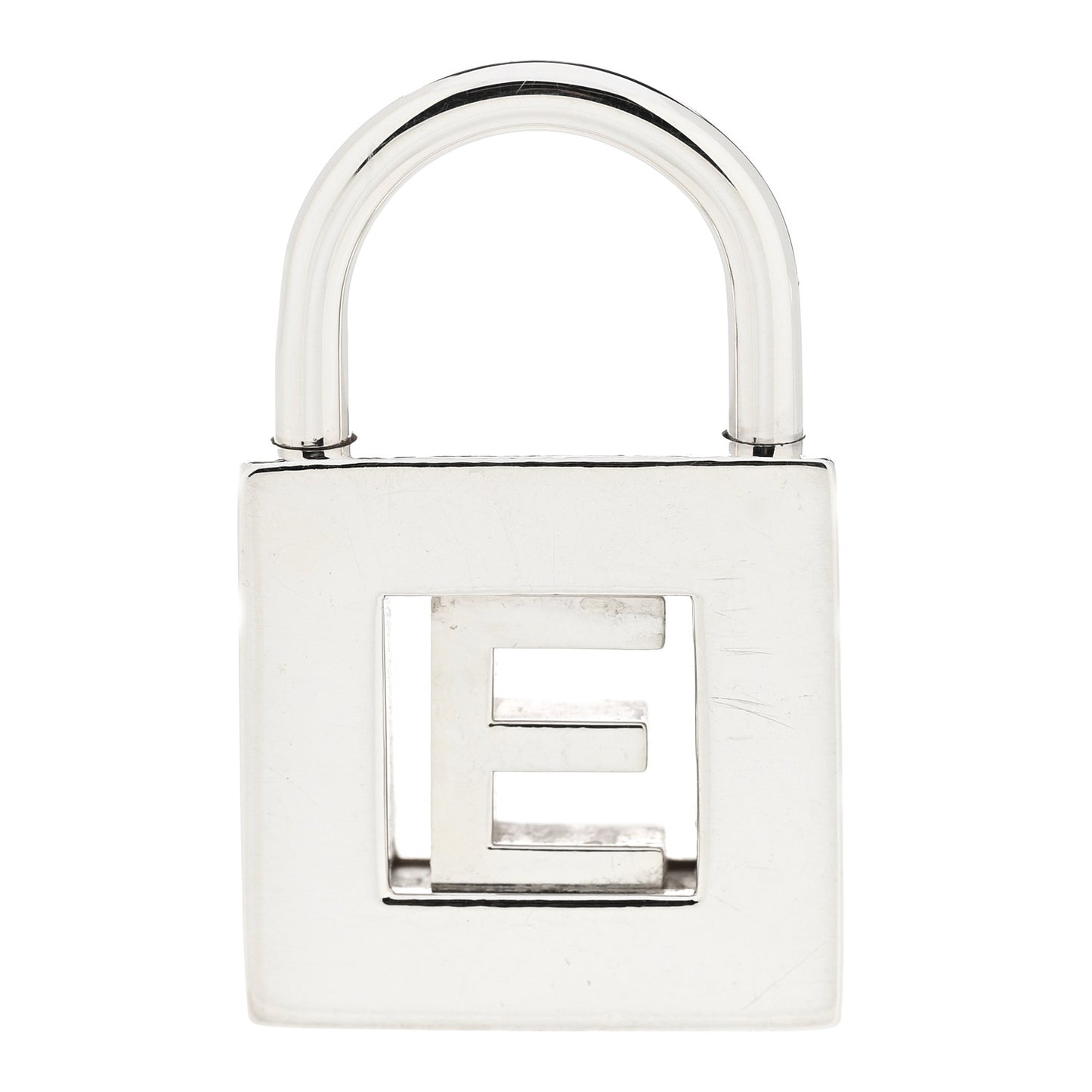 Sterling Silver Letter E Lock Charm Pendant