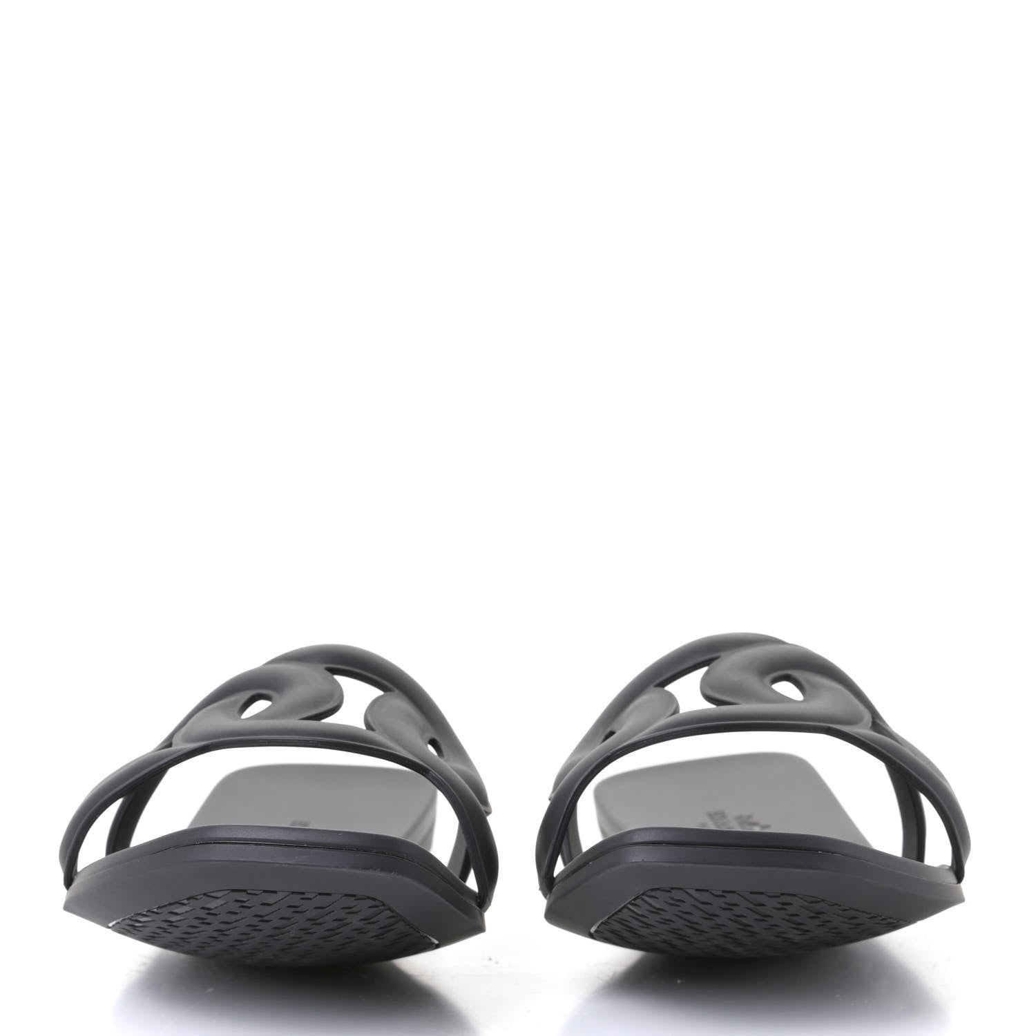 Hermes Rubber Aloha Sandals 40 Black 2 of 4