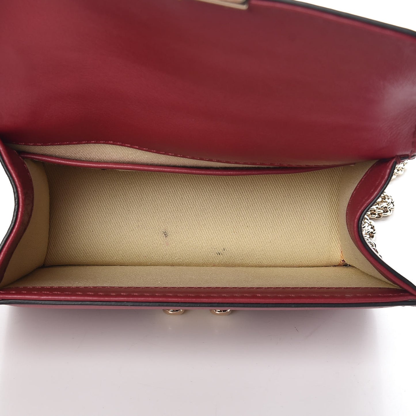 Vitello Mini Glam Lock Rockstud Flap Red