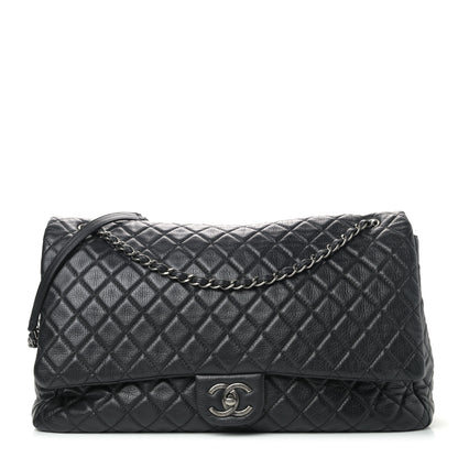 Chanel Calfskin Quilted XXL Travel Flap Bag Black 1 of 9