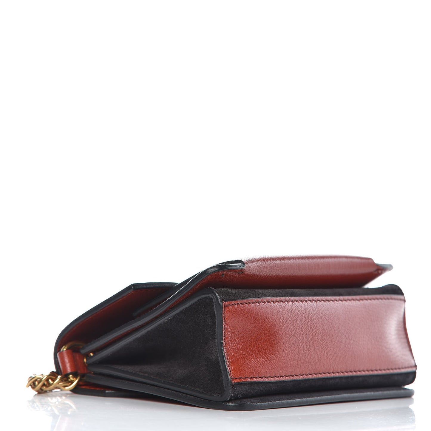 Goatskin Suede Mini GV3 Shoulder Bag Brown Black