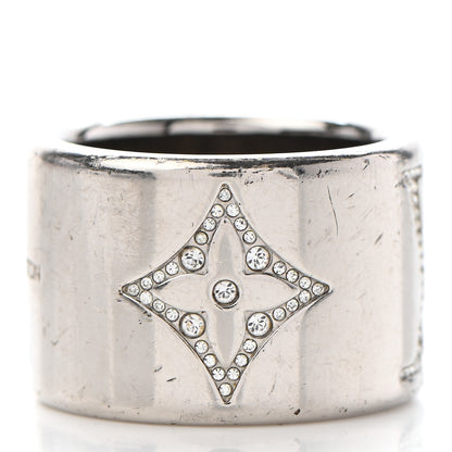 Louis Vuitton Crystal LV Strass Ring M Silver 8 of 8