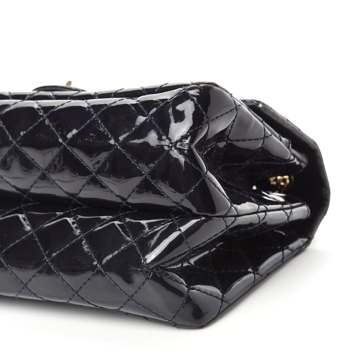 Patent Quilted Accordion Reissue 2.55 Flap Navy