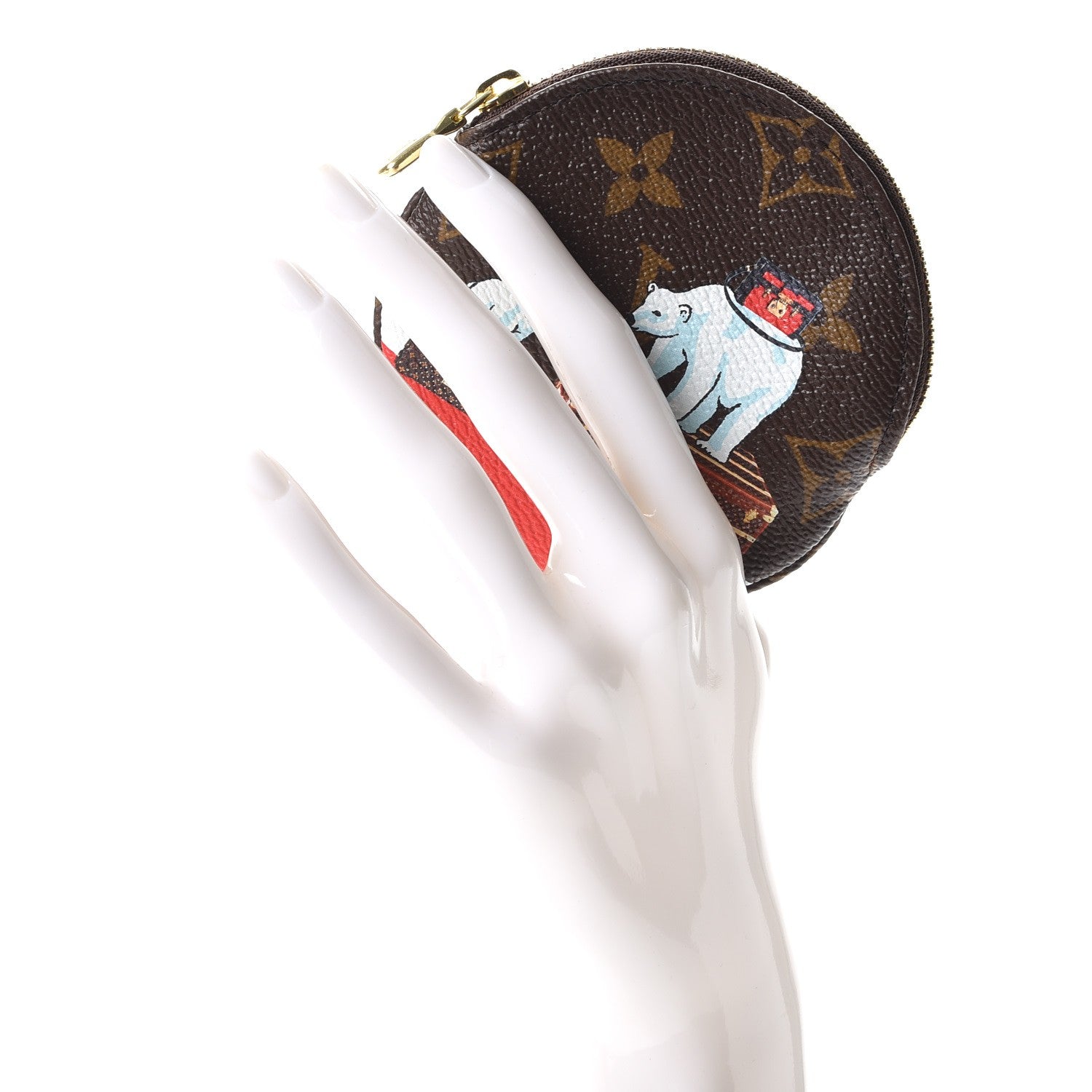 Louis Vuitton Monogram 2017 Christmas Animation Round Coin Purse 2 of 8