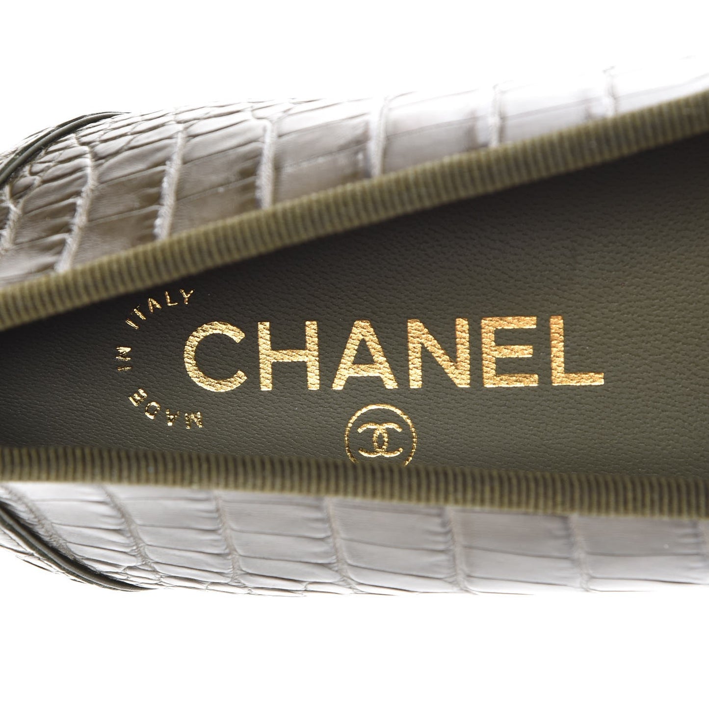 Alligator CC Cap Toe Ballerina Flats 39 Khaki