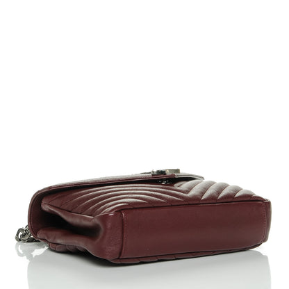 Saint Laurent Sheepskin Matelasse Chevron Monogram Medium College Bag Rouge Legion 4 of 6