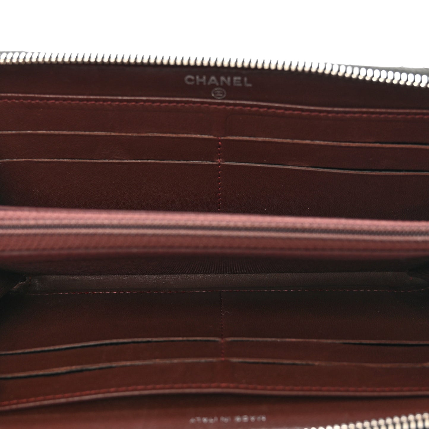 Lambskin Quilted Large Gusset Zip Around Wallet Black