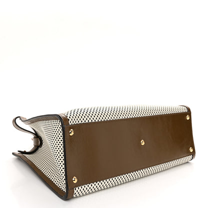 Fendi Vitello Liberty Glossy Lambskin Perforated Large Peekaboo X-Lite White Ice Rust Maya 4 of 10