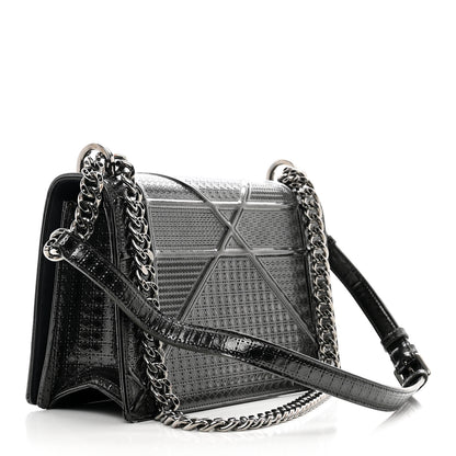 Christian Dior Metallic Calfskin Micro-Cannage Medium Diorama Flap Bag Graphite 3 of 9