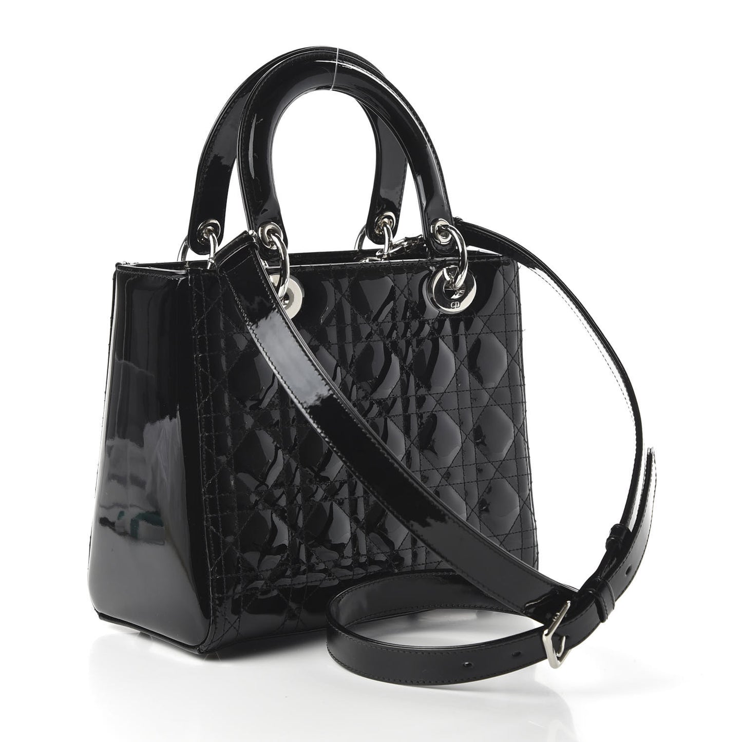 Patent Cannage Medium Lady Dior Black