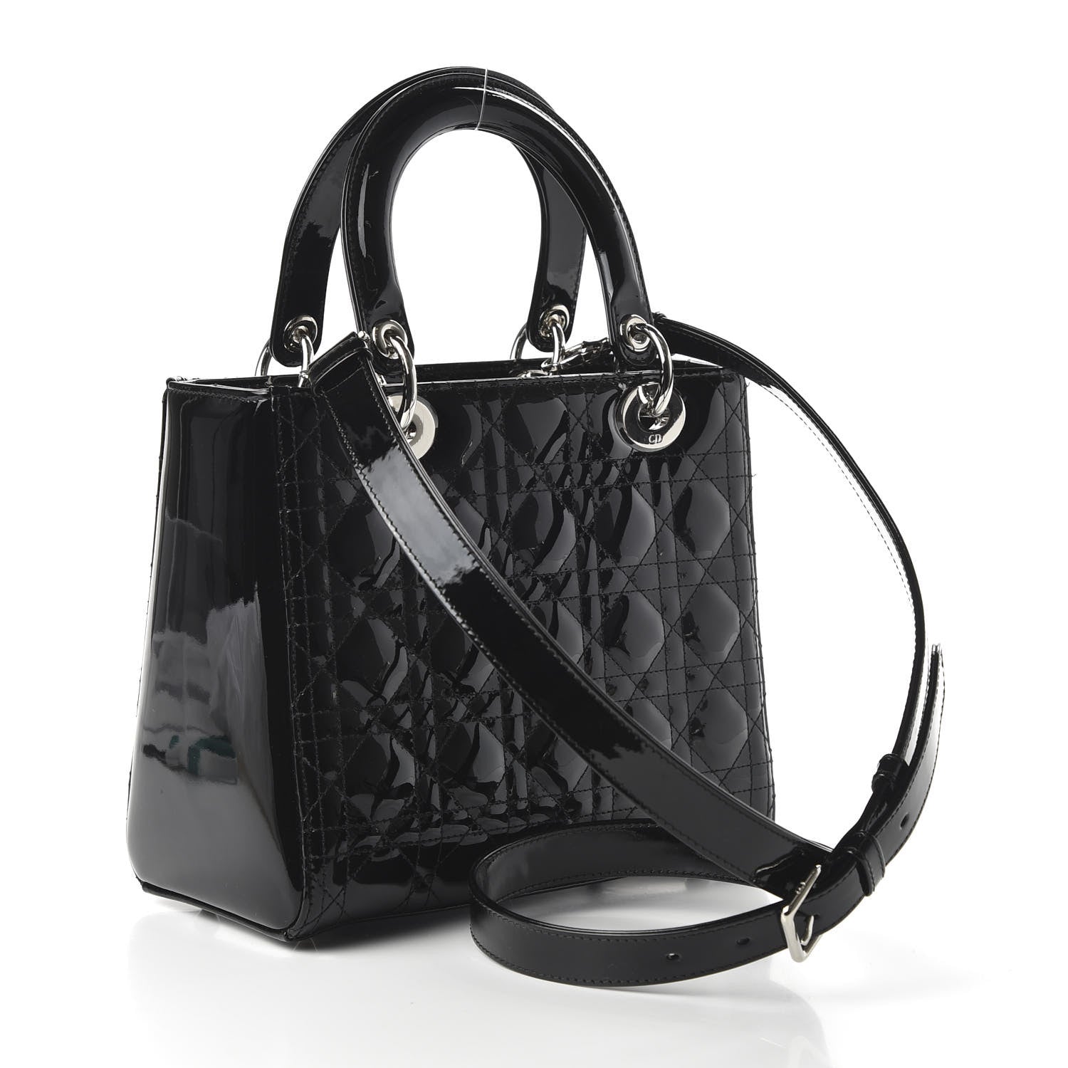 Christian Dior Patent Cannage Medium Lady Dior Black 4 of 10