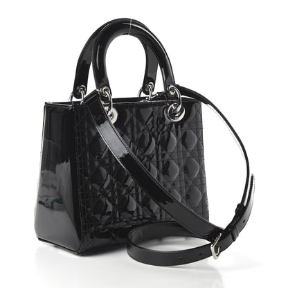 Christian Dior Patent Cannage Medium Lady Dior Black 4 of 10