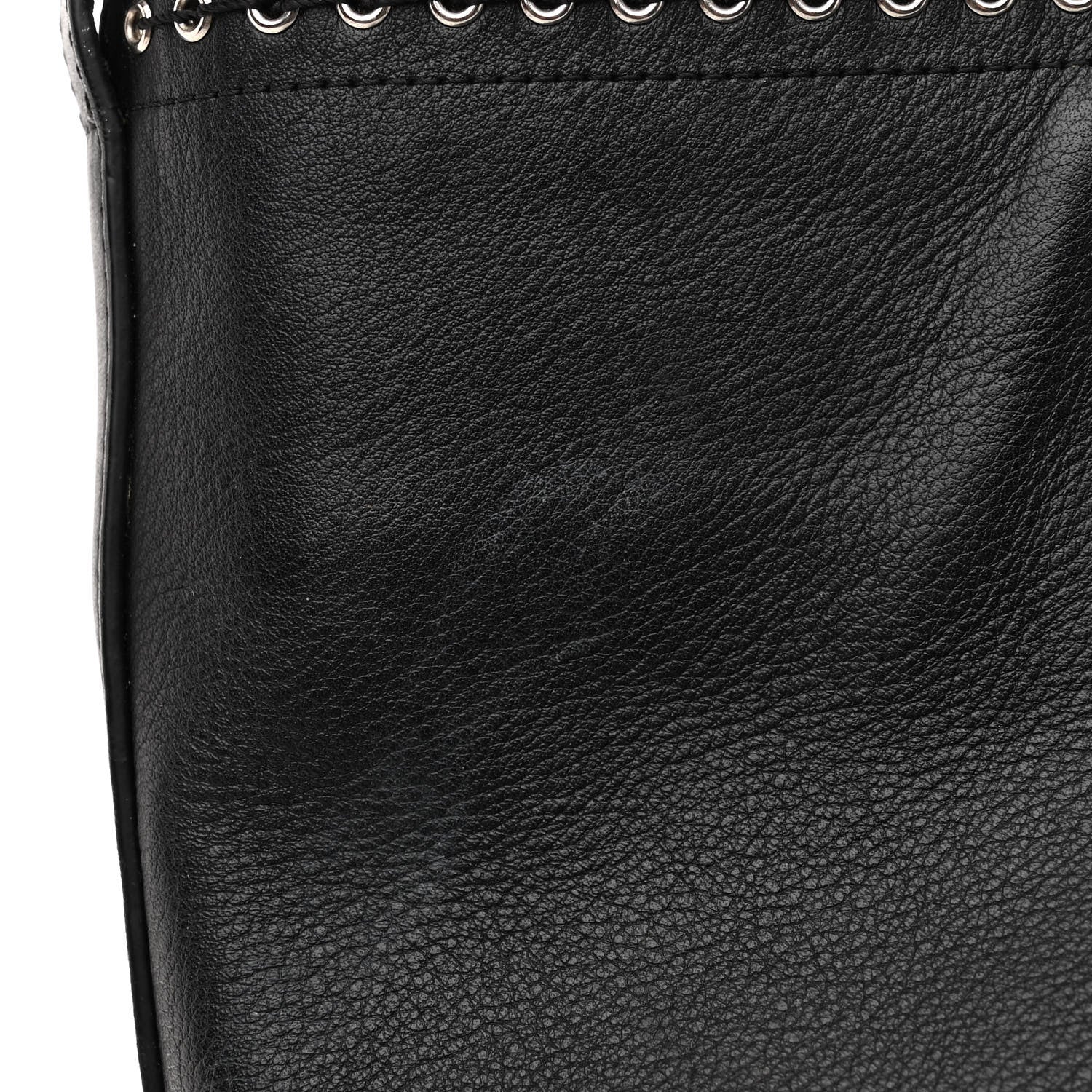 Chanel Grained Calfskin Large Coco Eyelets Shopping Tote Black 11 of 13