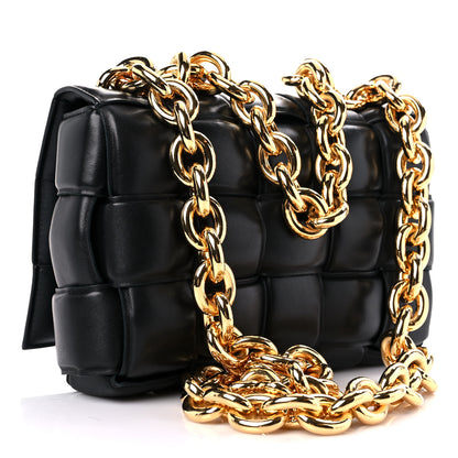 Bottega Veneta Lambskin Maxi Intreccio Padded Chain Cassette Crossbody Bag Black 3 of 8