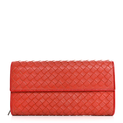 Bottega Veneta Nappa Intrecciato Continental Wallet Red 1 of 14