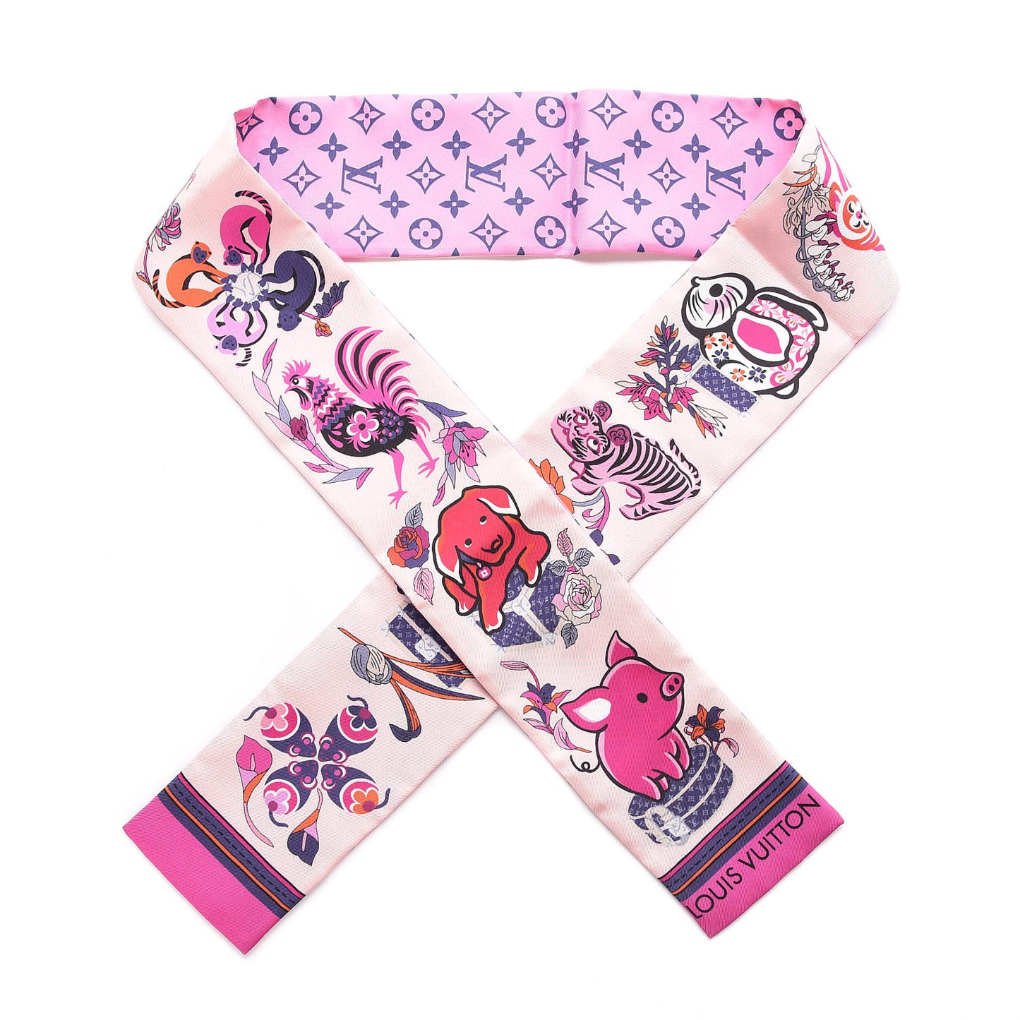Silk Monogram Superstition Bandeau Rose