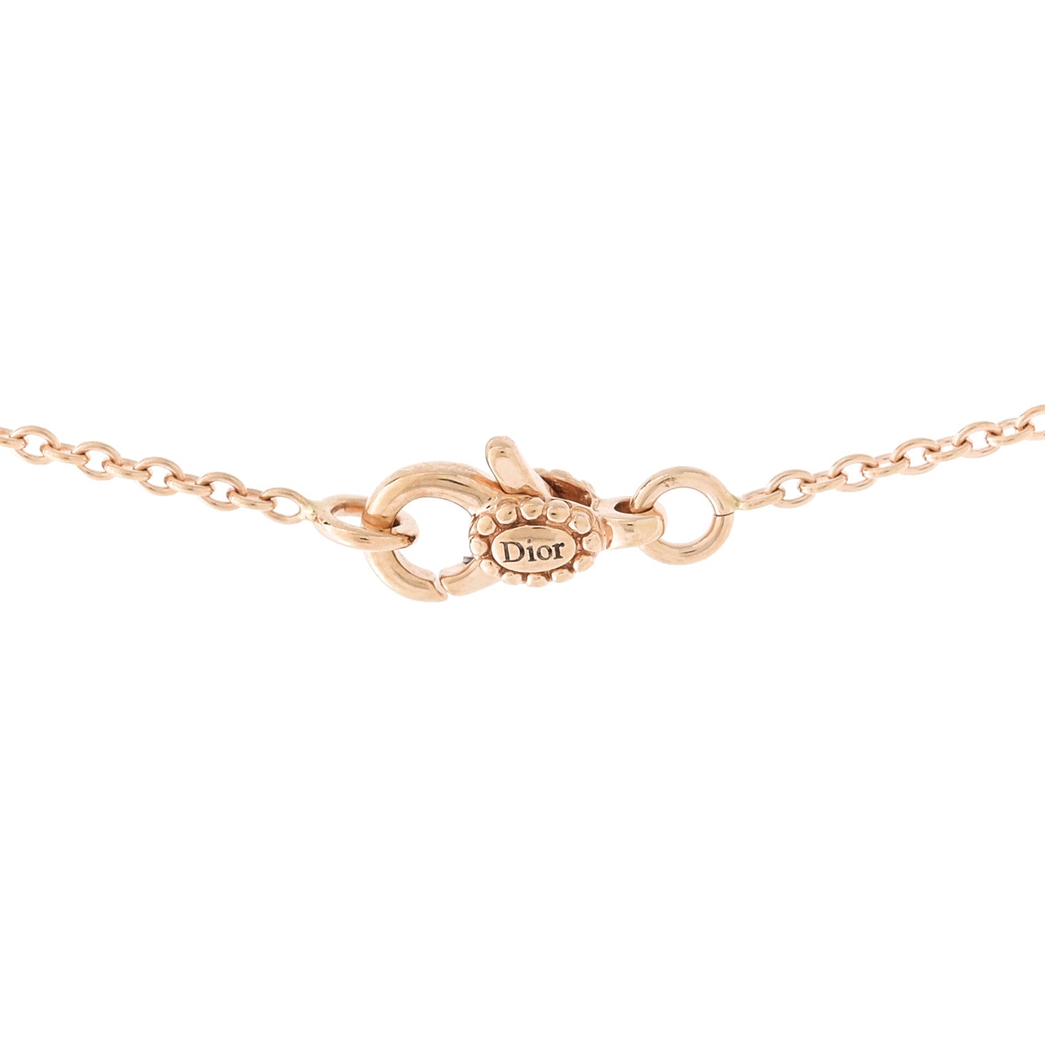 Christian Dior 18K Rose Gold Diamond Oui Pendant Necklace 4 of 6