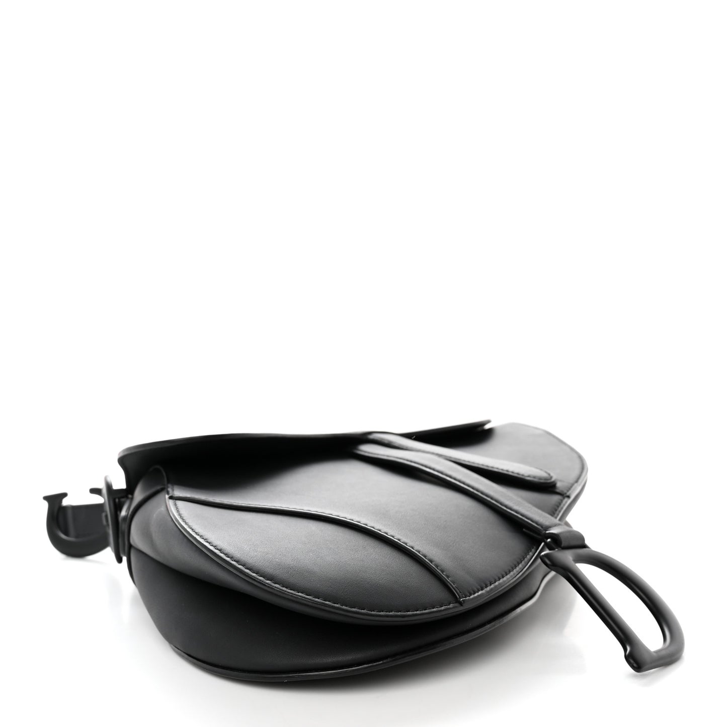 Ultra Matte Calfskin Saddle Bag Black