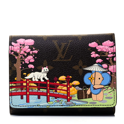 Louis Vuitton Monogram 2021 Christmas Animation Japanese Garden Victorine Wallet Wisteria Pink 1 of 9