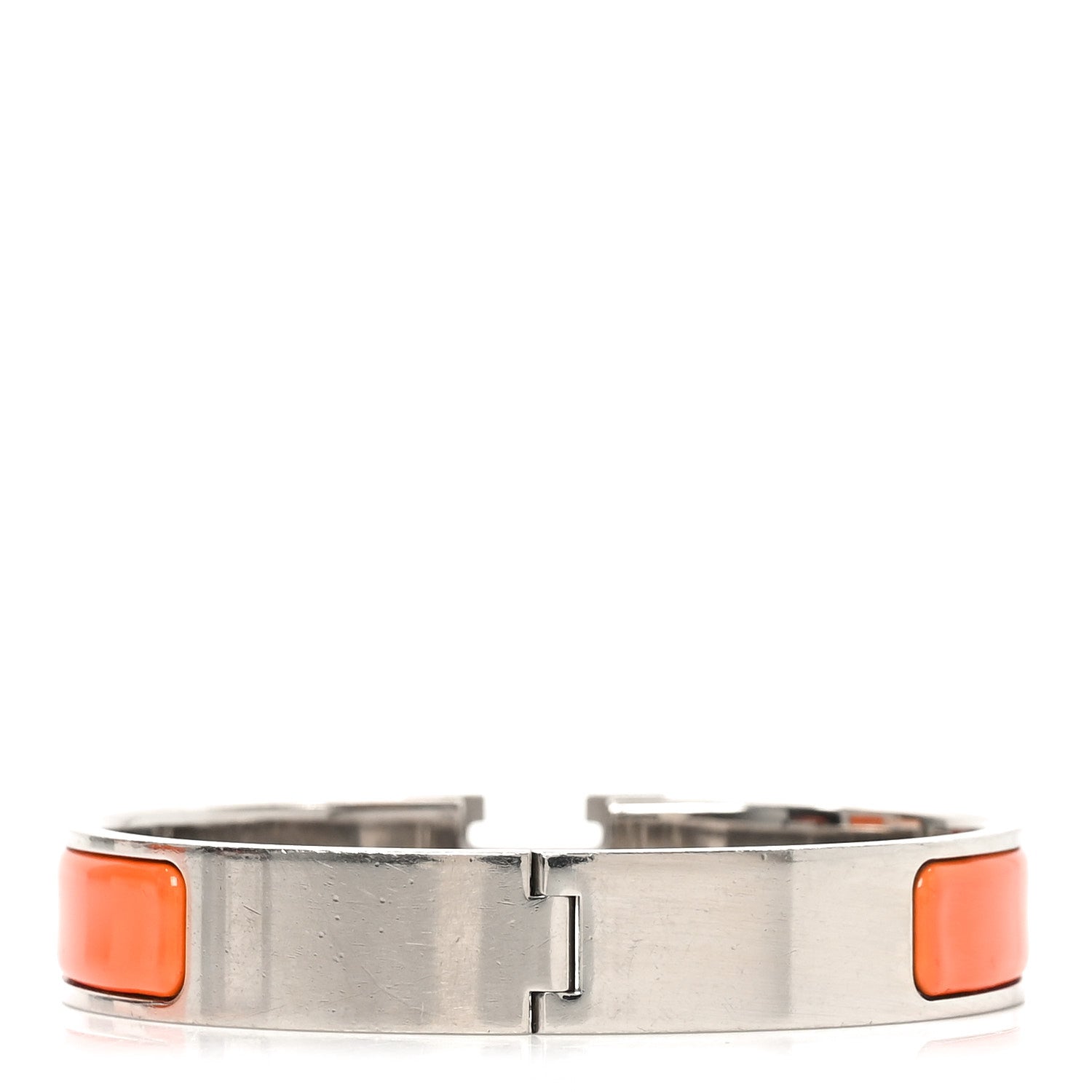 Hermes Enamel Narrow Clic Clac H Bracelet GM Orange 3 of 5