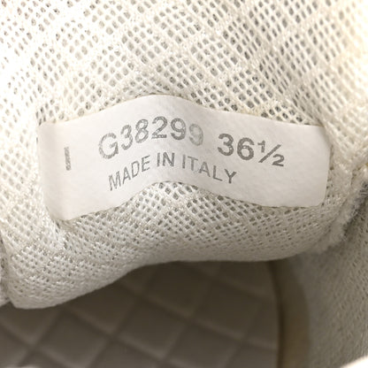 Chanel Nylon Calfskin Suede Womens CC Sneakers 36.5 Grey White 9 of 13