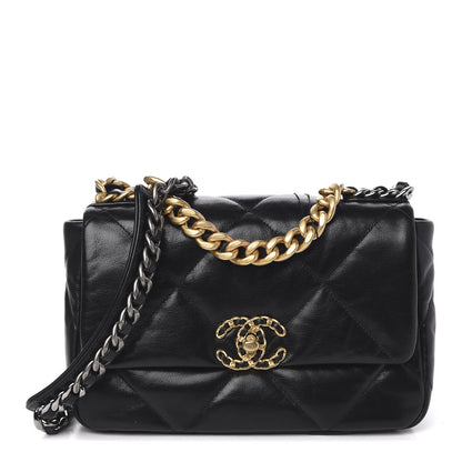 Chanel Goatskin Quilted Medium 19 Flap Black 1 of 11