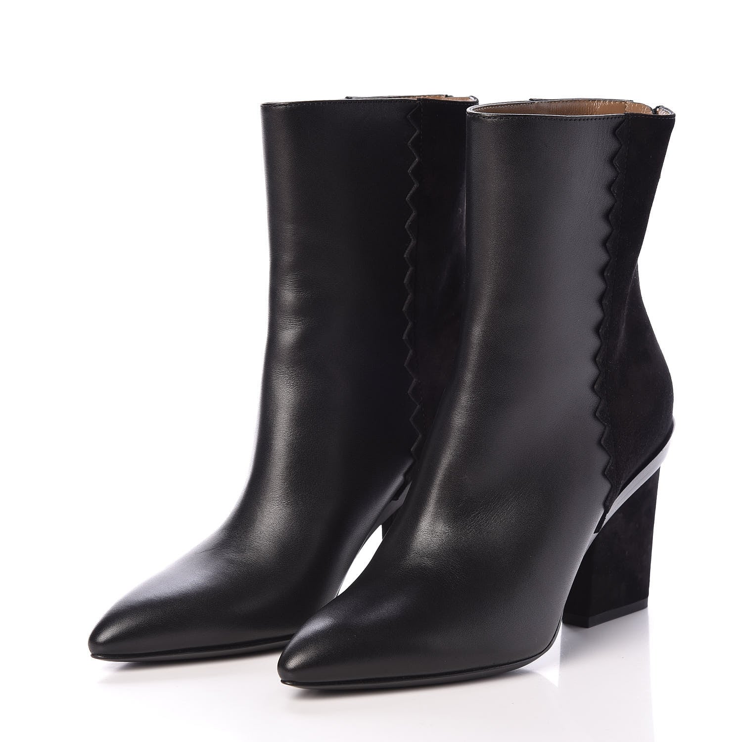 Hermes Calfskin Velvet Goatskin Womens Proof Low Boot 37 Black 3 of 9