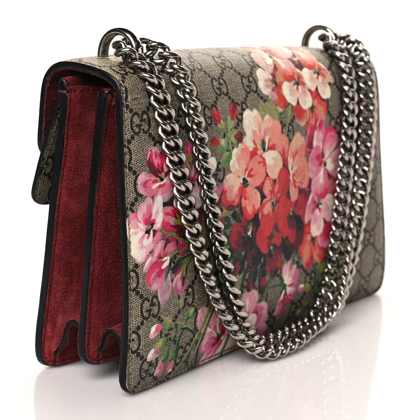 GG Supreme Monogram Blooms Small Dionysus Shoulder Bag Beige Multicolor Dry Rose