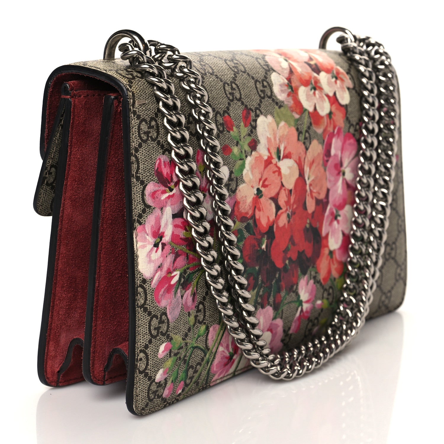 Gucci GG Supreme Monogram Blooms Small Dionysus Shoulder Bag Beige Multicolor Dry Rose 3 of 10
