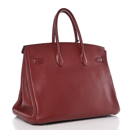 Hermes Taurillon Clemence Birkin 35 Rouge H 3 of 41