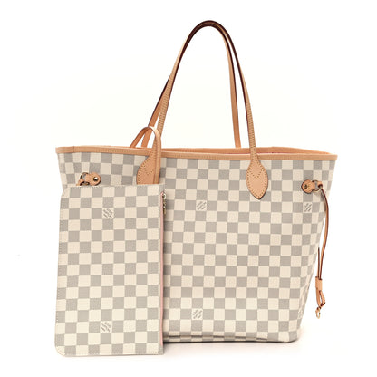 Louis Vuitton Damier Azur Neo Neverfull MM Rose Ballerine 3 of 12